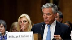 Former Gov. Jon Huntsman (R-UT) testifies before a Senate Foreign Relations Committee hearing on his nomination to be ambassador to Russia on Capitol Hill in Washington