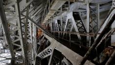 Steel beams on the draw span, which needs replacement, are shown on the Arlington Memorial Bridge in Washington.