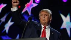 Trump speaks at a charity event in Edison, New Jersey
