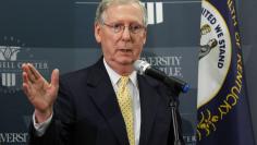 U.S. Senate minority leader Mitch McConnell holds a news conference on the day after he was re-elected to a sixth term to the U.S. Senate at the University of Louisville in Louisville, Kentucky, November 5, 2014.   REUTERS/John Sommers II