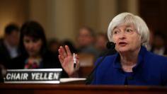 FILE PHOTO - Federal Reserve Chair Janet Yellen testifies on the U.S. economic outlook, before the Congressional Joint Economic Committee on Capitol Hill, in Washington, D.C., U.S., November 29, 2017. REUTERS/Carlos Barria