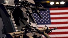 An exhibit booth for firearms manufacturer Smith & Wesson is seen on display at the International Association of Chiefs of Police conference in Chicago, Illinois, October 26, 2015.     REUTERS/Jim Young 