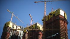 Construction is seen in downtown Los Angeles