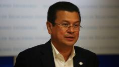 FILE PHOTO: El Salvador's Foreign Minister Hugo Martinez participates in a news conference in San Salvador