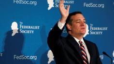 Senator Ted Cruz (R-TX) delivers remarks at the Federalist Society 2016 National Lawyers Convention in Washington, U.S., November 18, 2016.    REUTERS/Gary Cameron