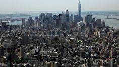 Lower Manhattan including the financial district is pictured from the Manhattan borough of New York