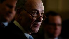 U.S. Senate Minority Leader Chuck Schumer (D-NY) speaks to reporters after the weekly party caucus luncheons at the U.S. Capitol in Washington, U.S. January 4, 2018.  REUTERS/Jonathan Ernst