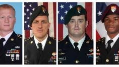 FILE PHOTO - A combination photo of U.S. Army Special Forces Sergeant Jeremiah Johnson (L to R), U.S. Special Forces Sgt. Bryan Black, U.S. Special Forces Sgt. Dustin Wright and U.S. Special Forces Sgt. La David Johnson killed in Niger, West Africa on Oc