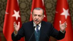 Turkish President Tayyip Erdogan speaks during a ceremony in Ankara, Turkey, December 21, 2017. Kayhan Ozer/Presidential Palace/Handout via REUTERS 