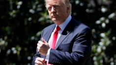 U.S. President Trump walks to Marine One before departing for Wisconsin from the South Lawn of the White House in Washington