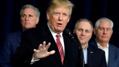 U.S. President Donald Trump speaks to the media after the Congressional Republican Leadership retreat at Camp David, Maryland, U.S., January 6, 2018. REUTERS/Yuri Gripas