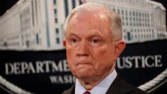 U.S. Attorney General Jeff Sessions looks on during a news conference announcing the takedown of the dark web marketplace AlphaBay, at the Justice Department in Washington, U.S., July 20, 2017. REUTERS/Aaron P. Bernstein