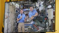 FILE PHOTO - From the International Space Station, Commander Peggy Whitson and Flight Engineer Jack Fischer of NASA speak via video conference to U.S. President Donald Trump at Oval Office of the White House in Washington, U.S., April 24, 2017.  REUTERS/