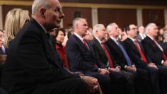 White House Chief of Staff John Kelly listens as U.S. President Donald Trump delivers his first State of the Union address to a joint session of Congress inside the House Chamber on Capitol Hill in Washington, U.S., January 30, 2018. REUTERS/Win McNamee/