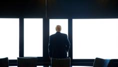 Republican U.S. presidential nominee Donald Trump looks out at Lake Michigan during a visit to the Milwaukee County War Memorial Center in Milwaukee, Wisconsin