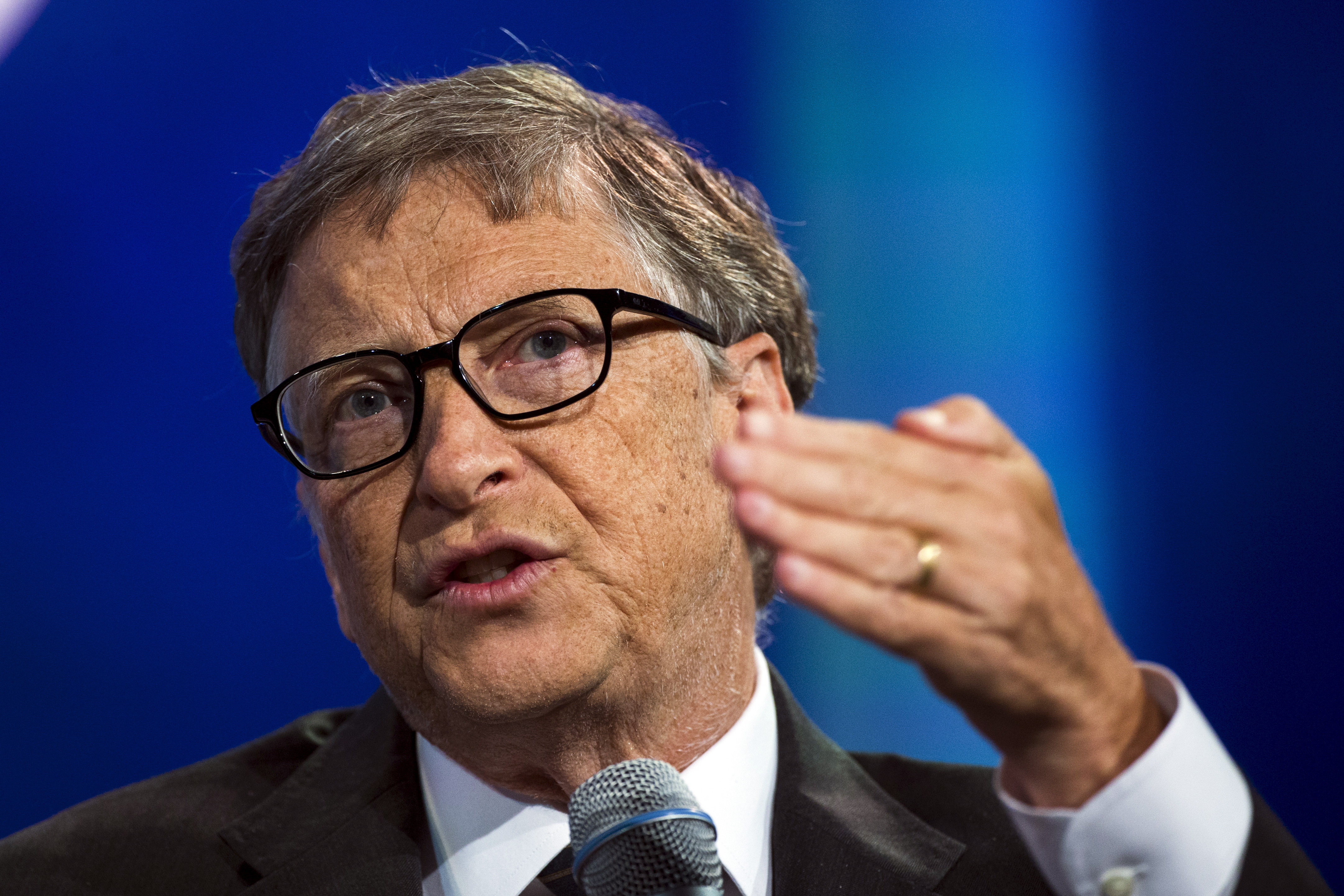 Bill Gates, co-chair and trustee of the Bill &amp; Melinda Gates Foundation speaks during the Clinton Global Initiative&#039;s annual meeting in New York