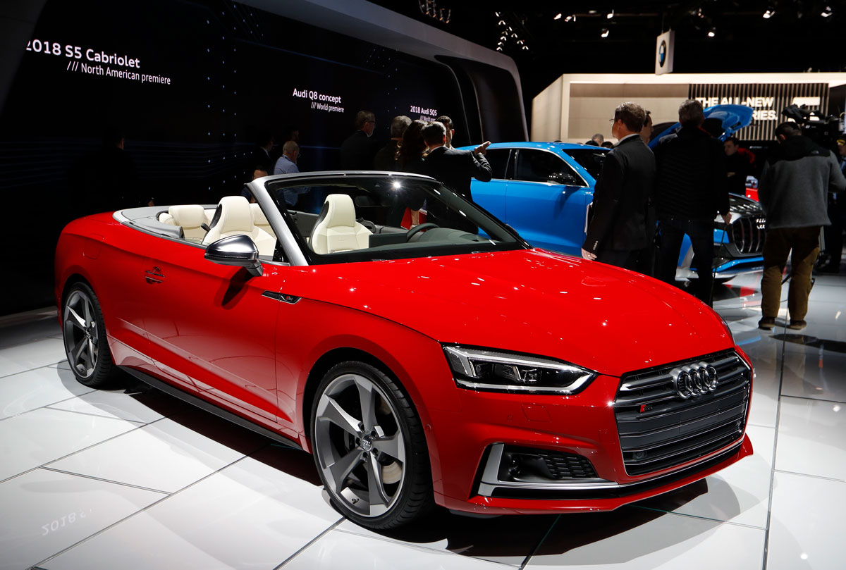 The 2018 Audi S5 Cabriolet is displayed during the North American International Auto Show in Detroit