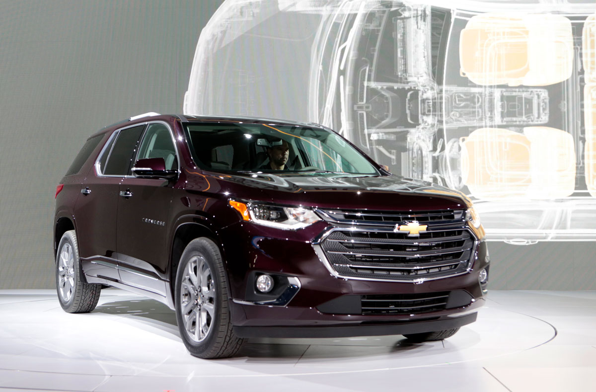 The 2018 Chevrolet Traverse is introduced during  the North American International Auto Show in Detroit
