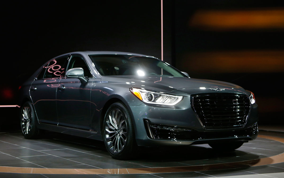 The 2017 Hyundai Genesis G90 is unveiled at the North American International Auto Show in Detroit