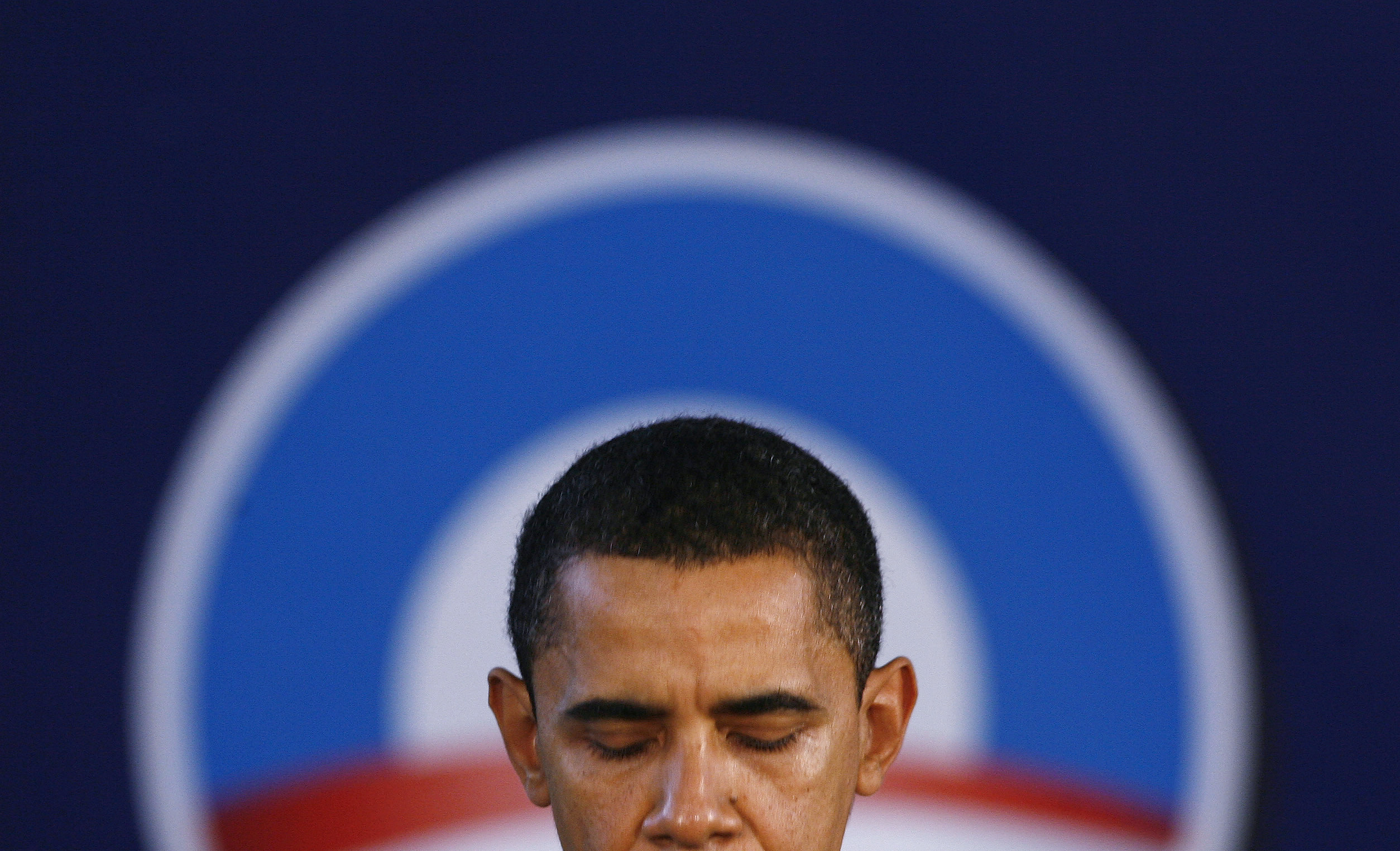 Democratic presidential candidate U.S. Senator Barack Obama listens to questions during a campaign stop at Central Elementary School in Nevada