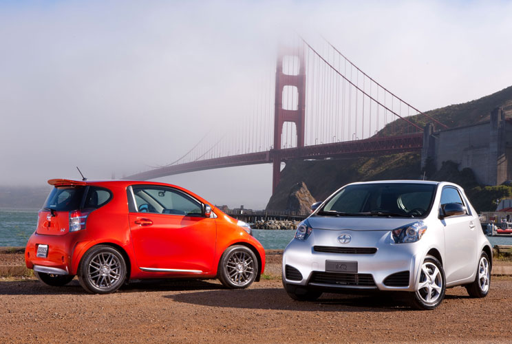 Introduced as the smallest four-seater on the market, the Scion iQ has an ingenious design. It features a recessed dashboard that allows two passengers in the back, yet maintains the car’s whimsical compact space and feel. No six foot passenger will feel 