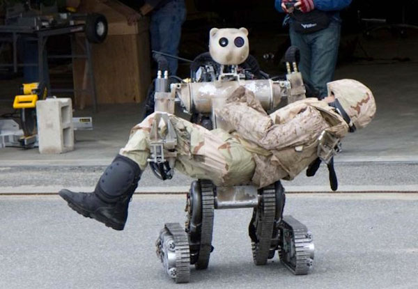 		<p>They call him Bear.  He's a Battlefied Extraction-Assist Robot who can lift and carry wounded soldiers to safety and triage. And he's even stronger than Forrest Gump--he can carry up to 500 pounds!</p>