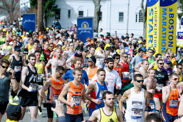 		&lt;p&gt;On a clear spring day, the first wave of runners starts the 117th running of the Boston Marathon in Hopkinton, Massachusetts April 15, 2013. The event is in celebration of Patriot&#039;s Day, which is officially on April 19th.&lt;/p&gt;
