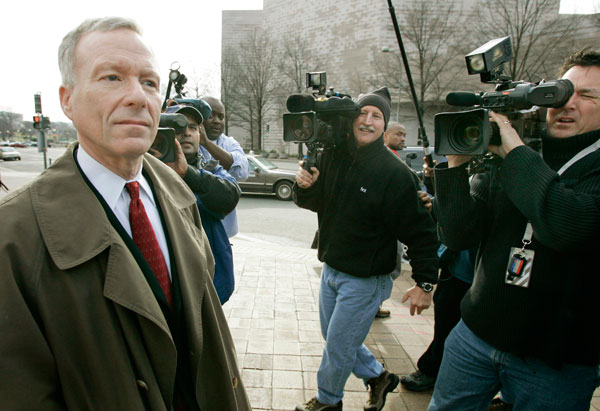 		&lt;p&gt;Georg W. Bush Administration (R)&lt;/p&gt;    &lt;p&gt;Lewis “Scooter” Libby, former senior advisor to Vice President Dick Cheney, was convicted of perjury and obstruction of justice in March 2007 for leaking the classified identity of  CIA Agency Valerie Plame.