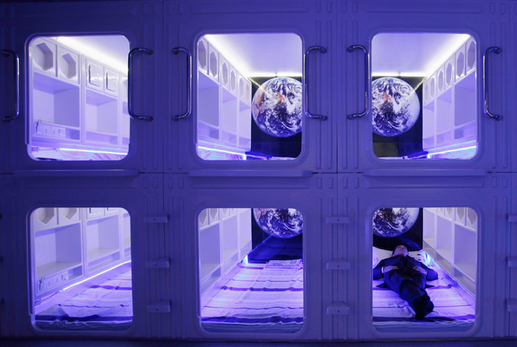 Call it a human storage room: These highly efficient pod hotels in places like Tokyo and Hong Kong are actually individual sleep rooms stacked side by side, usually one unit on top of another, with just enough vertical space to crawl into. Capsules are se