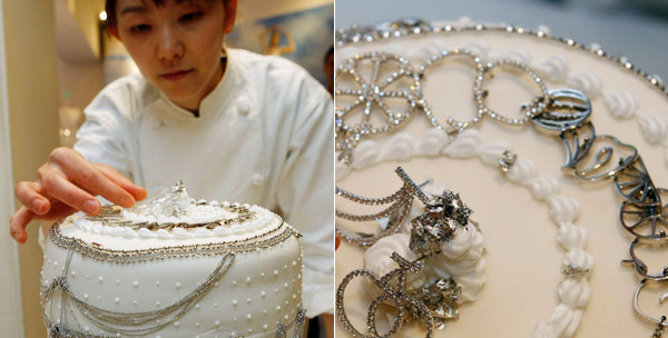 		<p>You can have your cake and eat it, too — as long as you can pay for it.  Though it was actually never sold, the most expensive cake in the world was created by Japanese pastry chef Nobue Ikara to promote the platinum jewelry industry. It’s draped wit