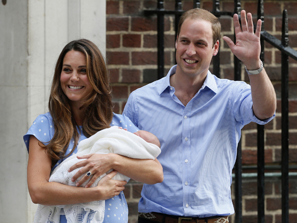 		<p>William and Kate appear with their baby son outside the Lindo Wing of St Mary's Hospital. Kate gave birth to the couple's first child, who is third in line to the British throne, on Monday afternoon, ending weeks of feverish anticipation about the ar