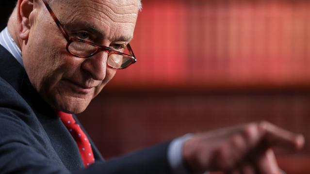 U.S. Senate Majority Leader Schumer holds news conference at the U.S. Capitol in Washington
