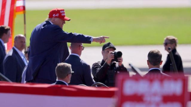 Trump at a rally in Wisconsin this week