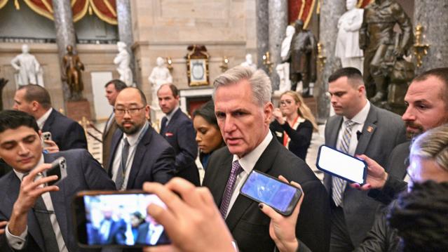 U.S. representatives gather to try to elect a new Speaker of the House at the U.S. Capitol in Washington