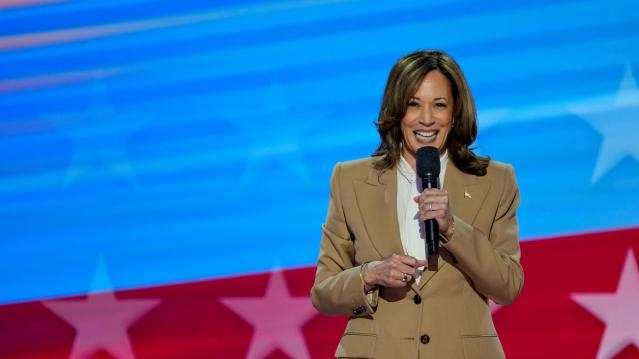 Harris spoke briefly on the first night of the DNC.