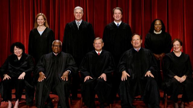 Chief Justice Roberts (front row, center) wrote the majority opinion.