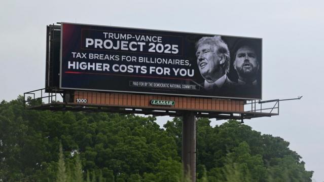 A Milwaukee billboard protesting Project 2025