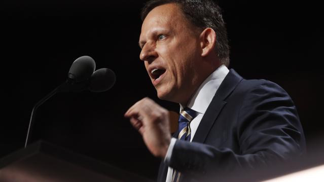 Paypal co-founder Peter Thiel speaks at the Republican National Convention in Cleveland