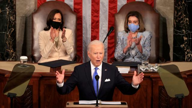 FILE PHOTO: U.S. President Joe Biden's first address to a joint session of the U.S. Congress in Washington