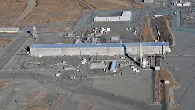 The Purex (Plutonium Uranium Extraction Plant) separations facility at the Hanford Works is seen in an undated aerial photo