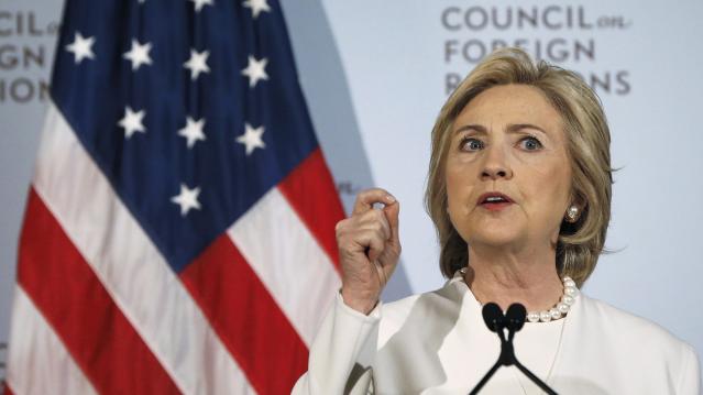 Clinton speaks at the Council on Foreign Relations in New York