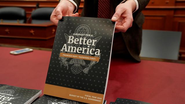 Trump budget arrives on Capitol Hill in Washington