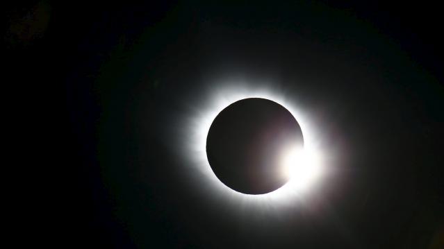 A total solar eclipse occurs over Svalbard