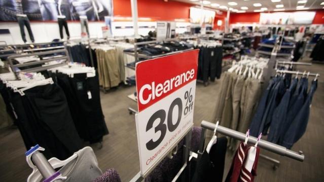 A sale sign is seen inside a Target store in Delta, British Columbia January 15, 2015. REUTERS/Ben Nelms