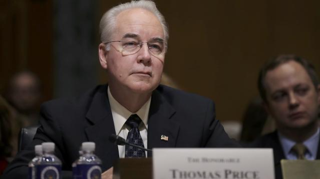 U.S. Rep. Tom Price (R-GA) listens to opening remarks prior to testifying before a Senate Finance Committee confirmation hearing on his nomination to be Health and Human Services secretary on Capitol Hill in Washington, U.S., January 24, 2017. REUTERS/Car