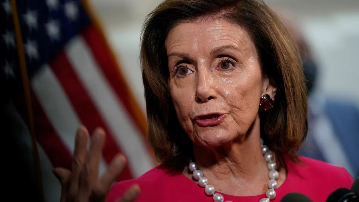 House Speaker Nancy Pelosi (D-CA) speaks to reporters at the U.S. Capitol in Washington