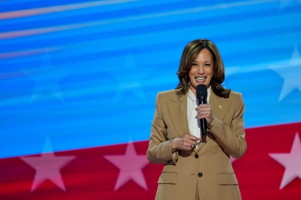 Harris spoke briefly on the first night of the DNC.