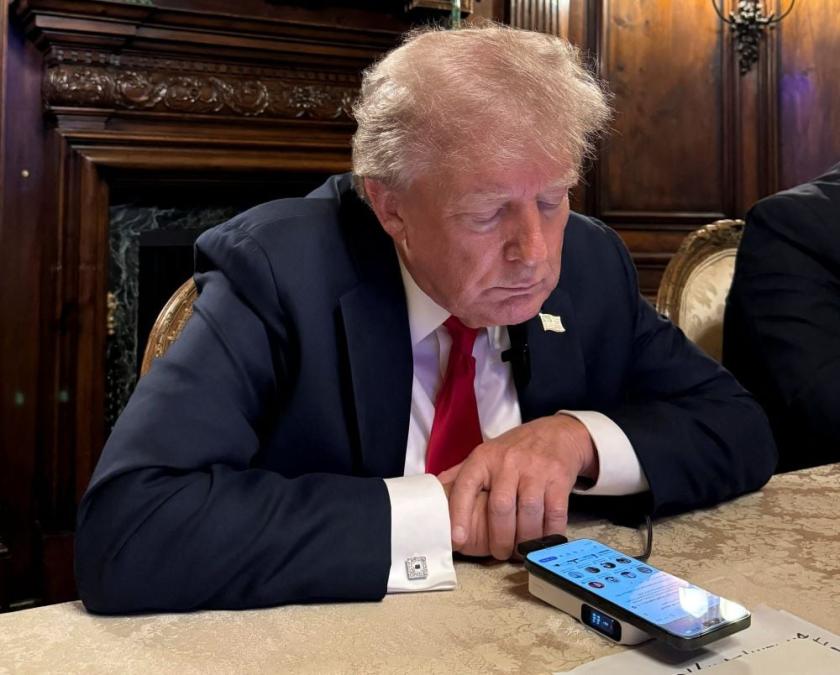 Trump during his livestream with Musk