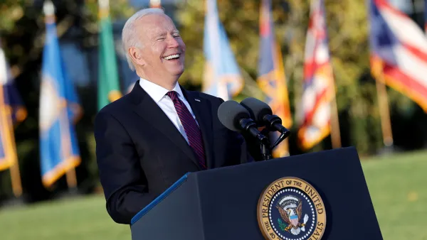 U.S. President Biden signs the Infrastructure Investment and Jobs Act at the White House in Washington