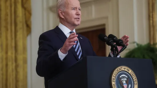 U.S. President Joe Biden speaks about Russia's attack on Ukraine in Washington